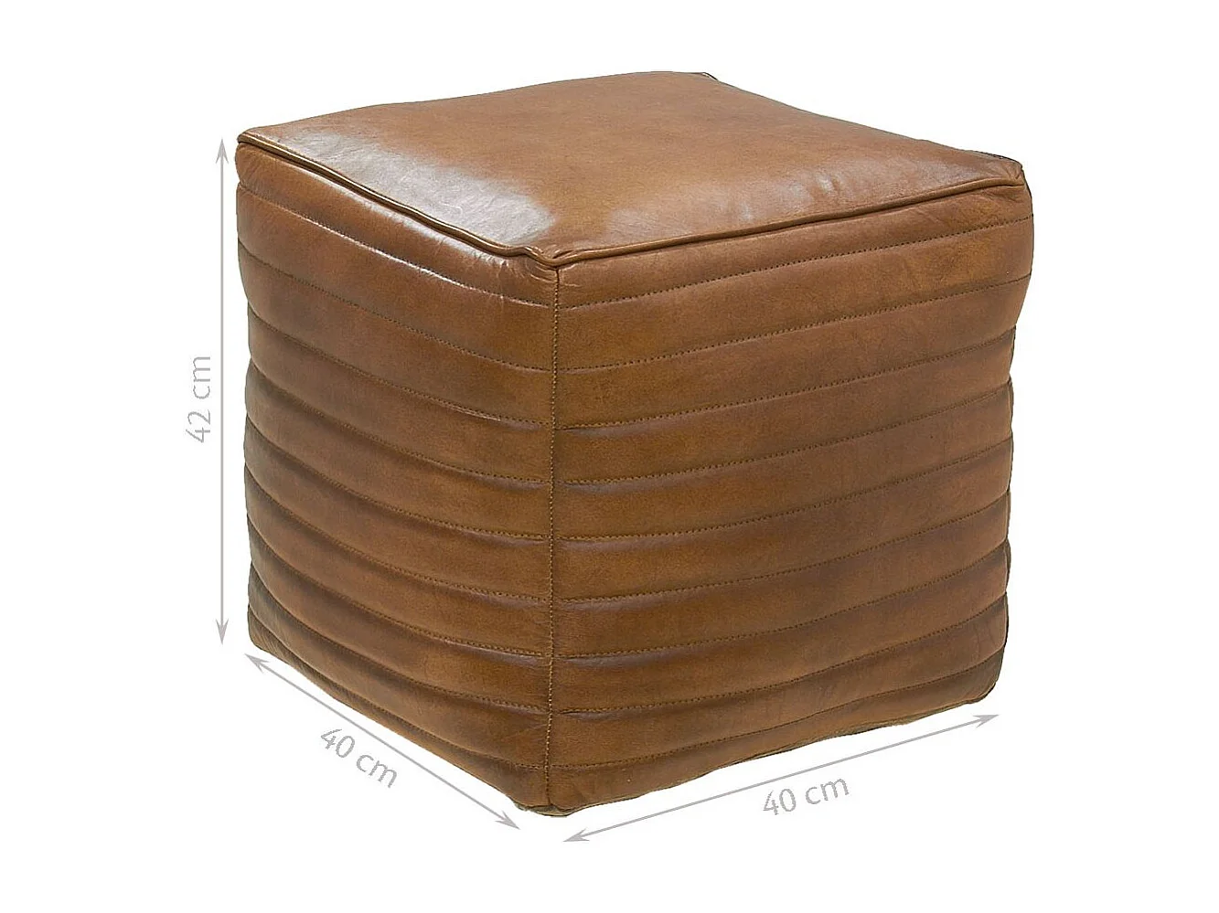 Pouf a cubo in pelle