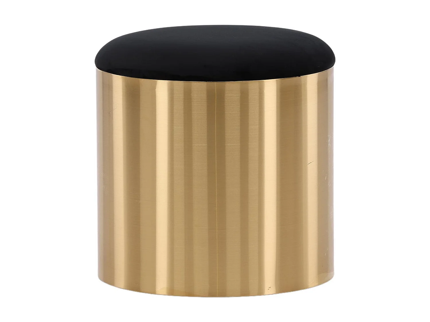 Pouf Rond Design "Puff" 46cm Noir & Or