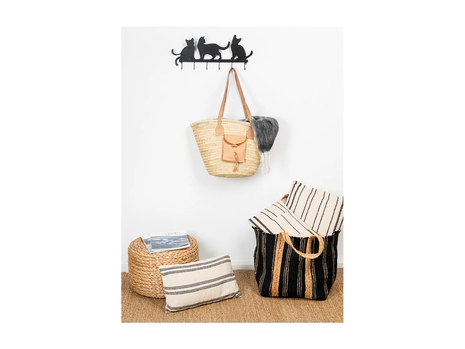 Pouf rond en jacinthe