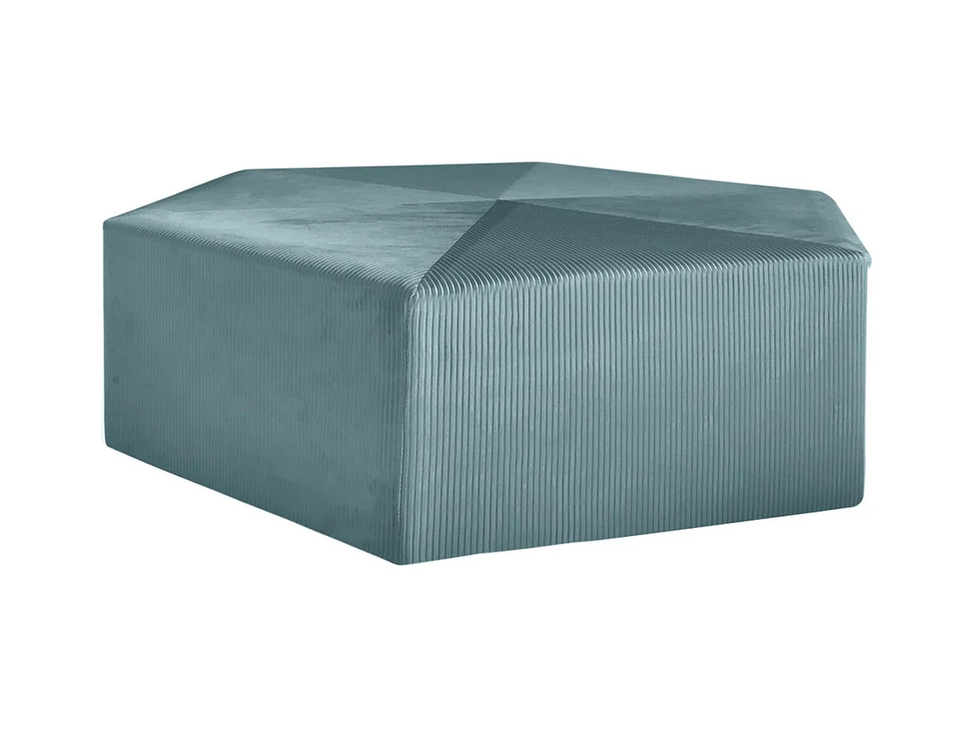 Pouf Velours Cotele 75cm Giulia Bleu Canard M1