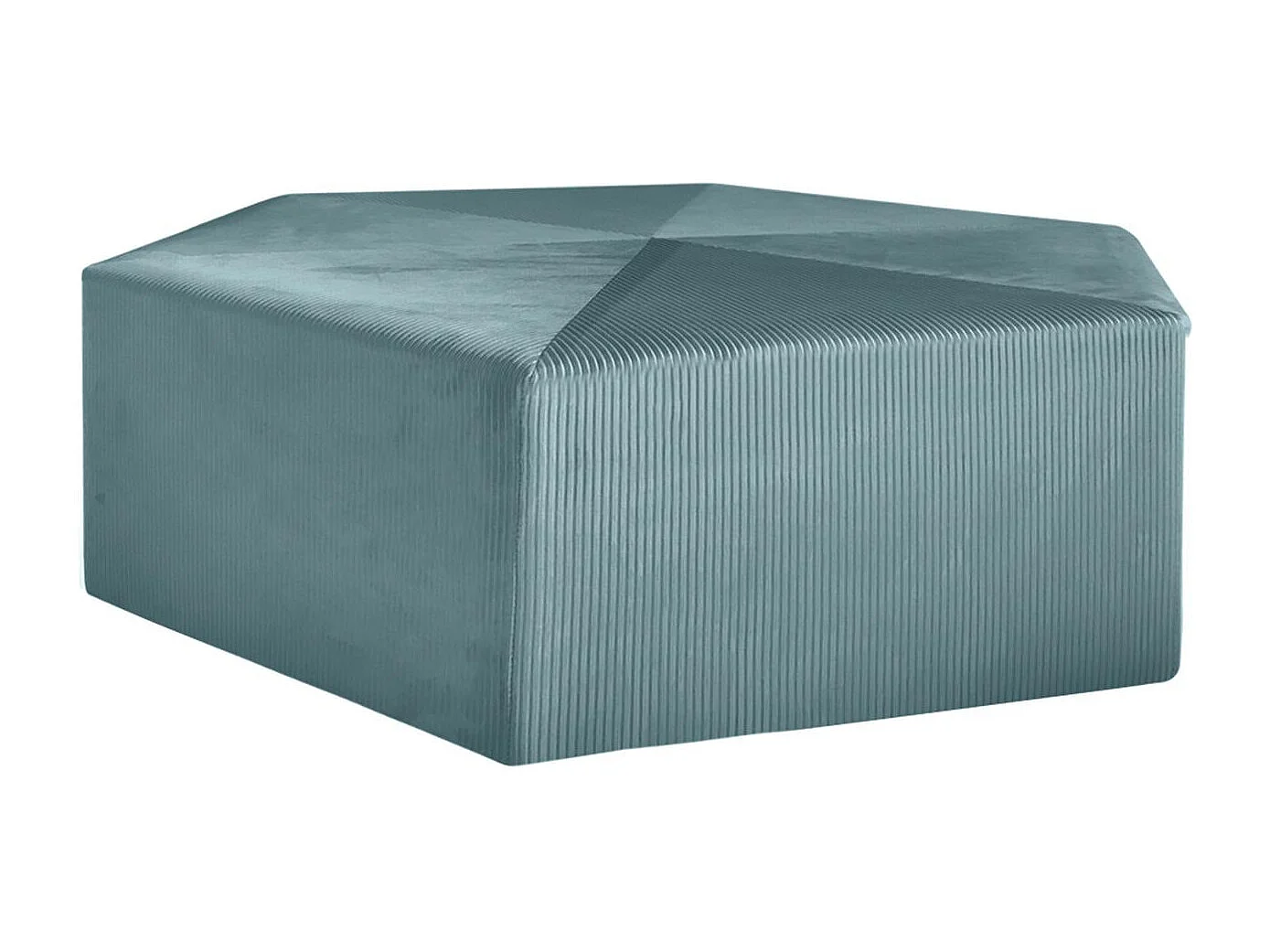 Pouf Velours Cotele 75cm Giulia Bleu Canard Bleu