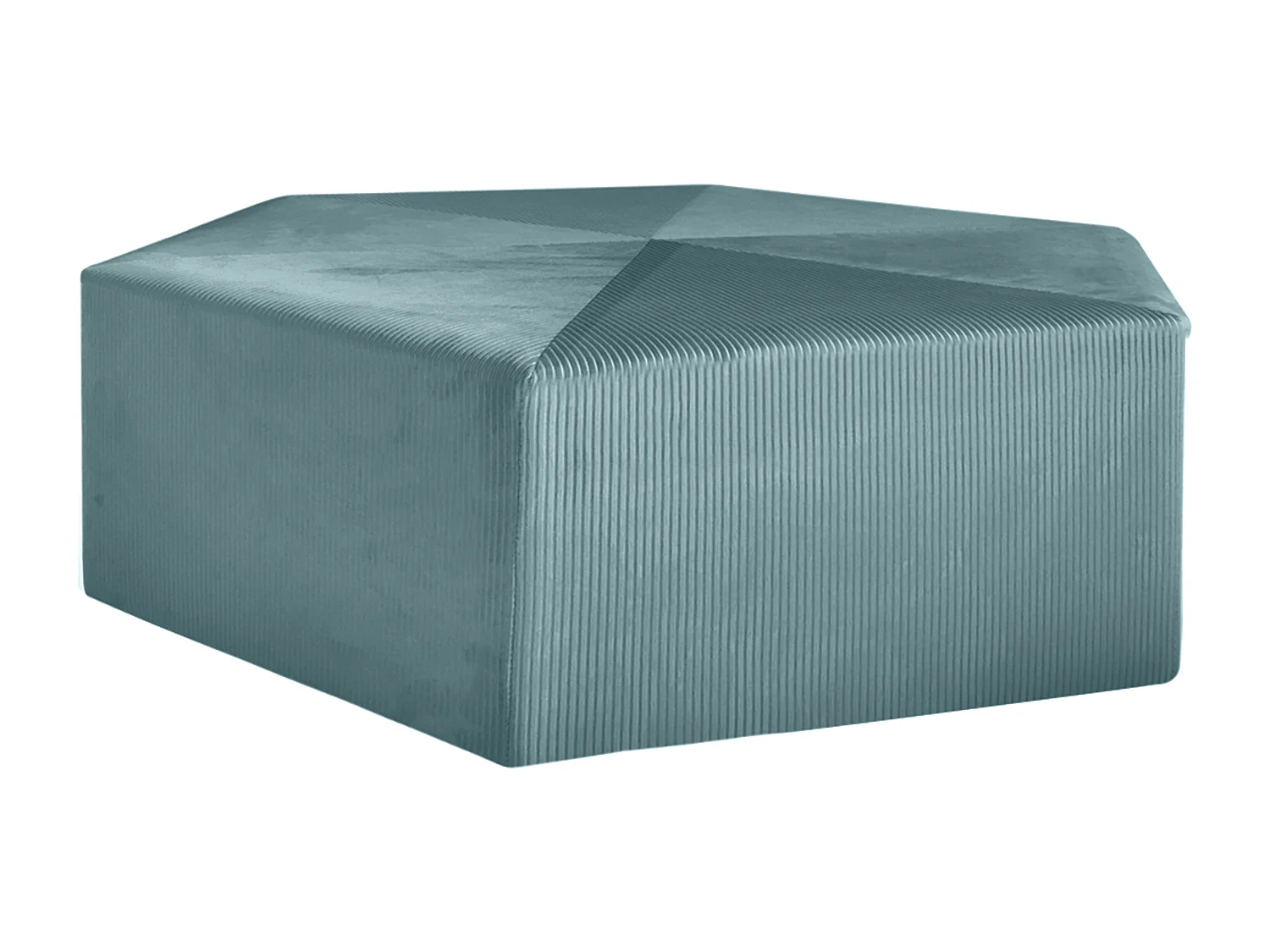 Pouf Velours Cotele 75cm Giulia Bleu Canard Bleu