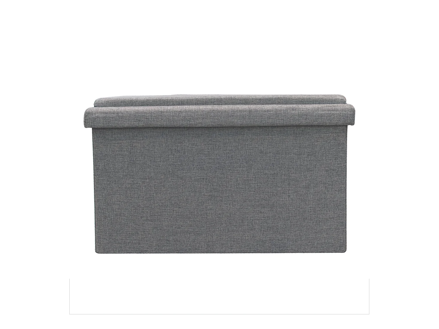 Coffre Pouf Pliable Table Tissu Gris 76x76cm Gris