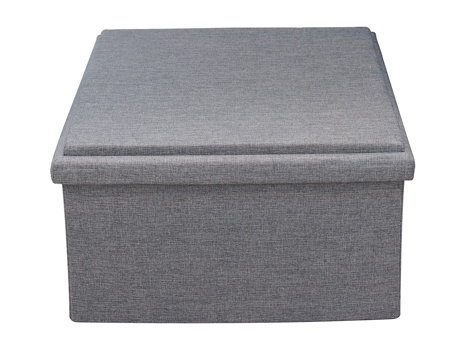 Coffre Pouf Pliable Table Tissu Gris 76x76cm Gris