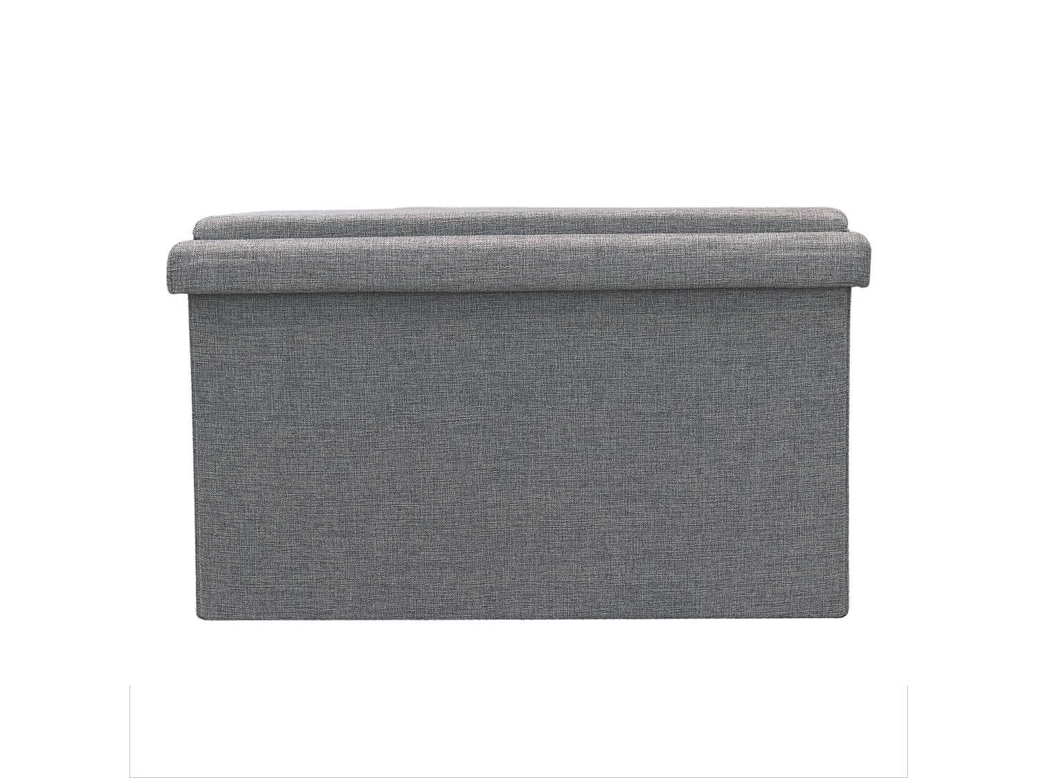 Coffre Pouf Pliable Table Tissu Gris 76x76cm Gris