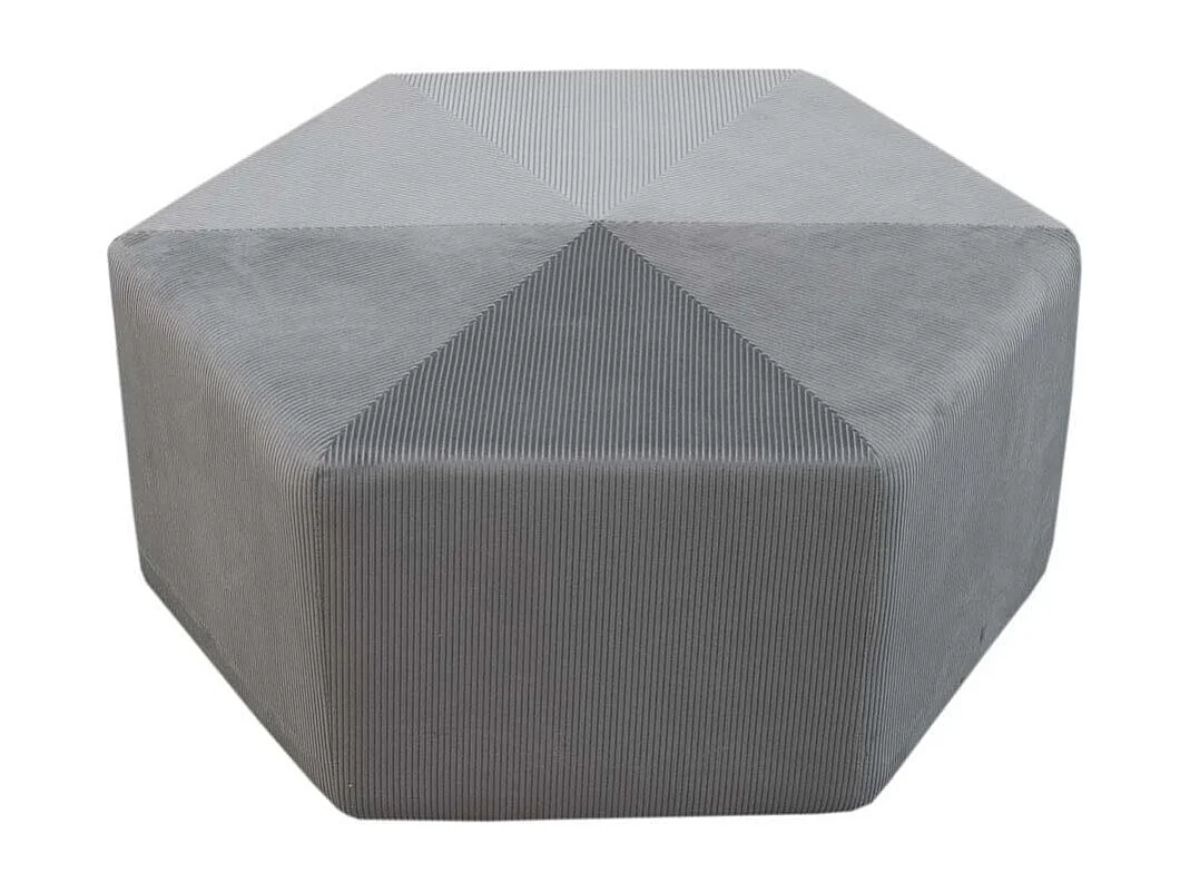 Pouf Velours Cotele 75cm Giulia Gris Fonce Gris