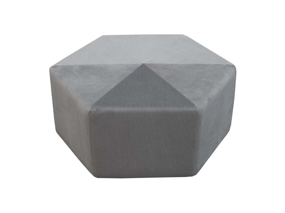 Pouf Velours Cotele 75cm Giulia Gris Fonce Gris