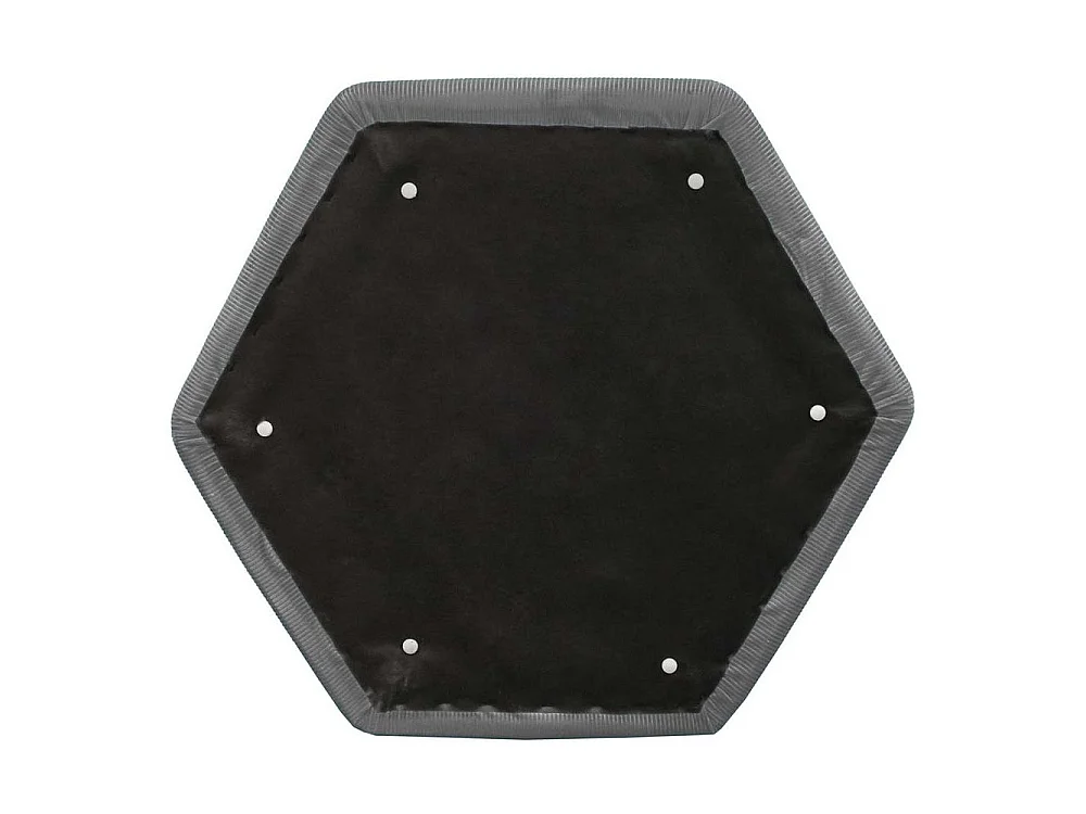 Pouf Velours Cotele 75cm Giulia Gris Fonce Gris