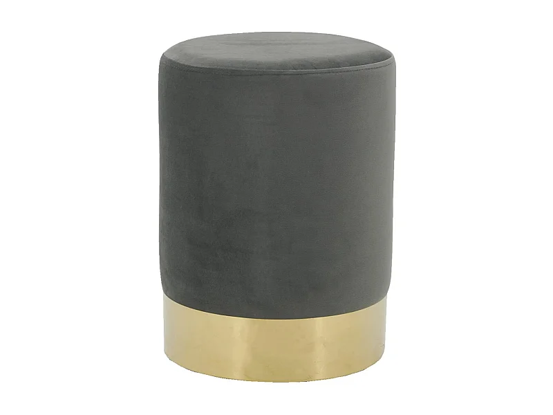 Pouf en velours et métal doré