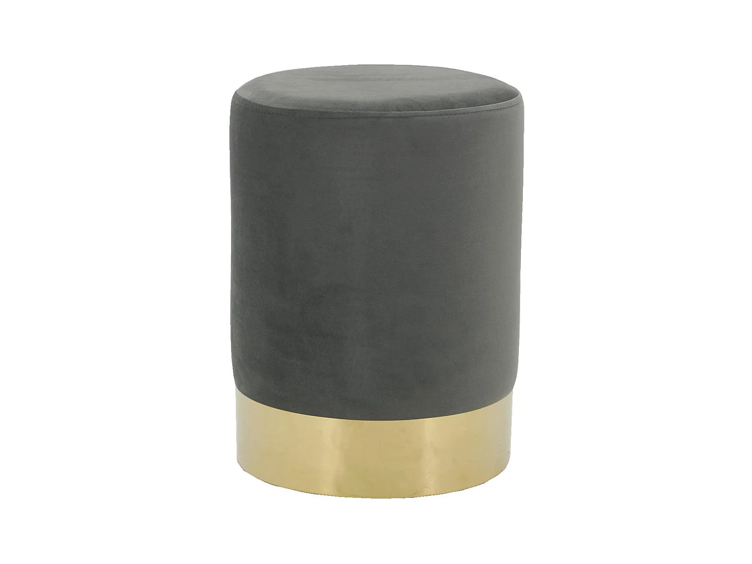 Pouf en velours et métal doré