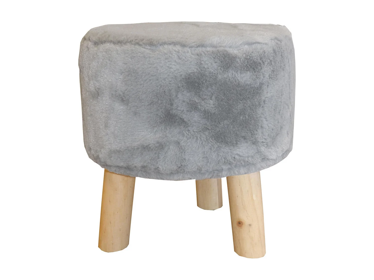 Pouf extra doux 3 pieds en bois Doli