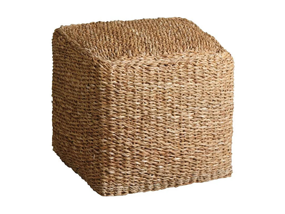 Pouf carré en jonc de mer naturel