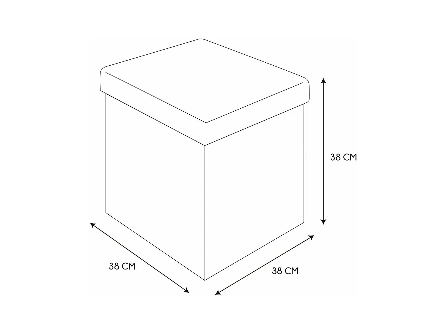 Pouf Pliable & Coffre "Mirage" 38cm Noir & Blanc