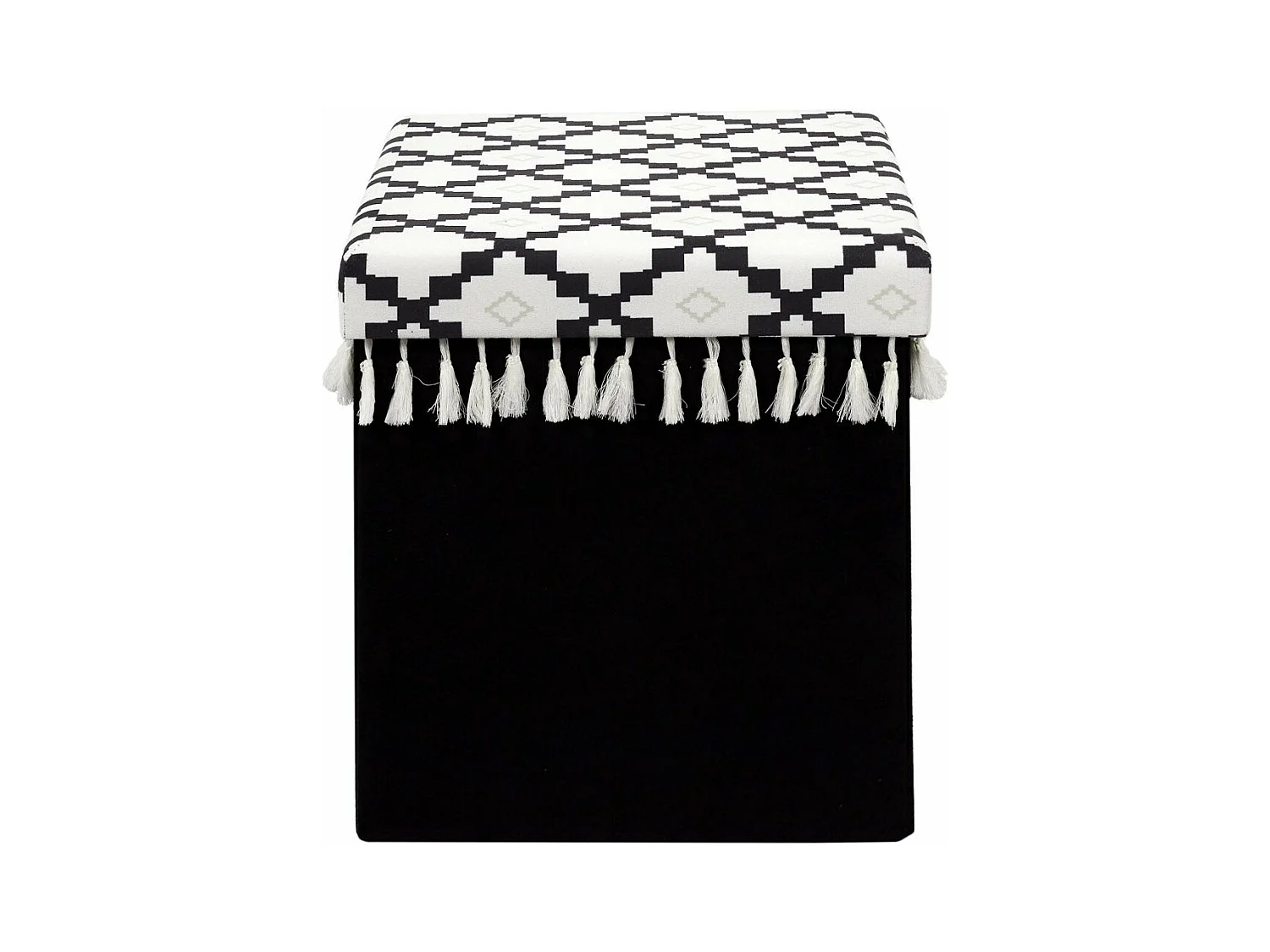 Pouf Pliable & Coffre "Mirage" 38cm Noir & Blanc