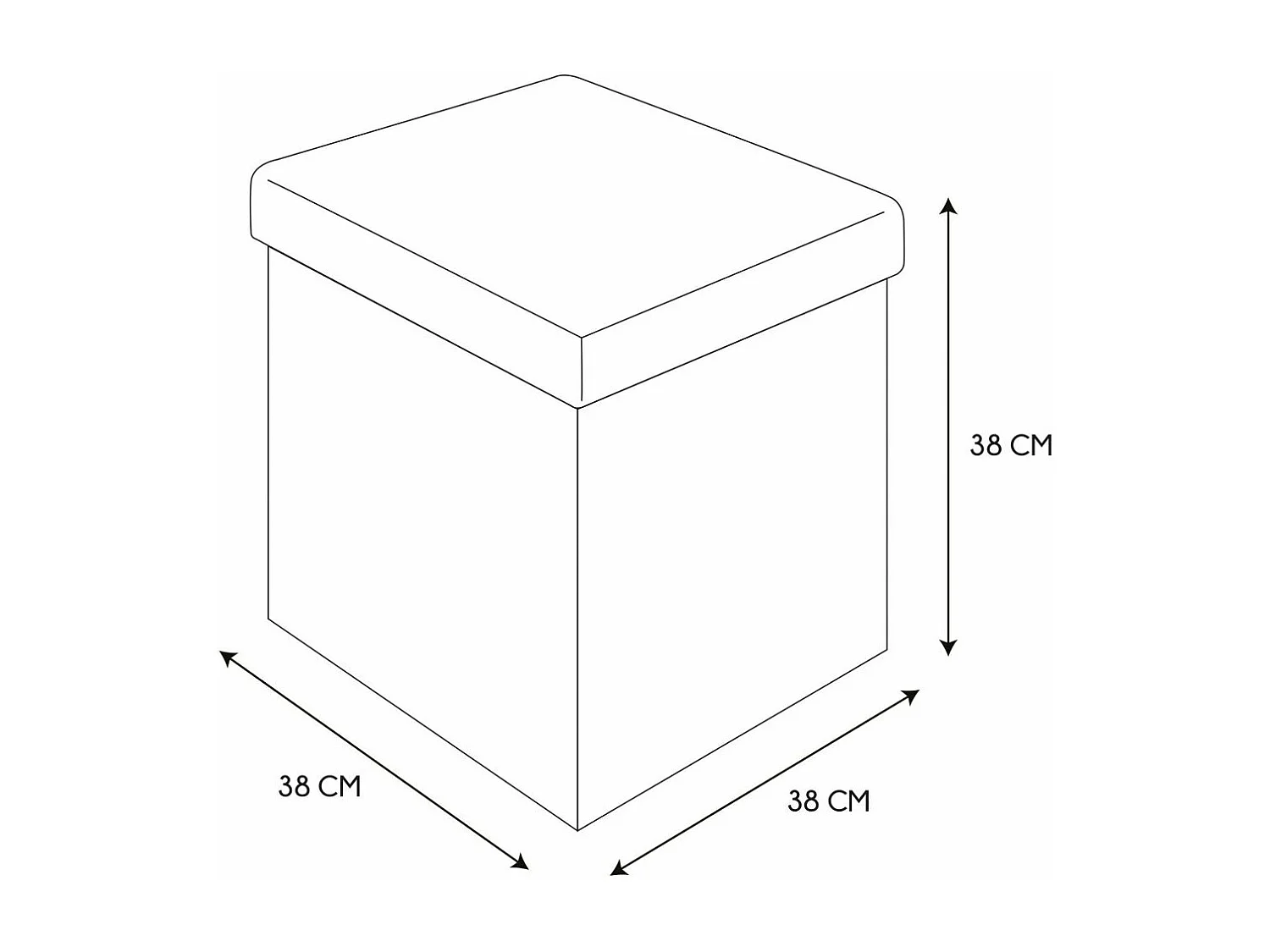 Pouf Pliable & Coffre "Mirage" 38cm Noir & Blanc