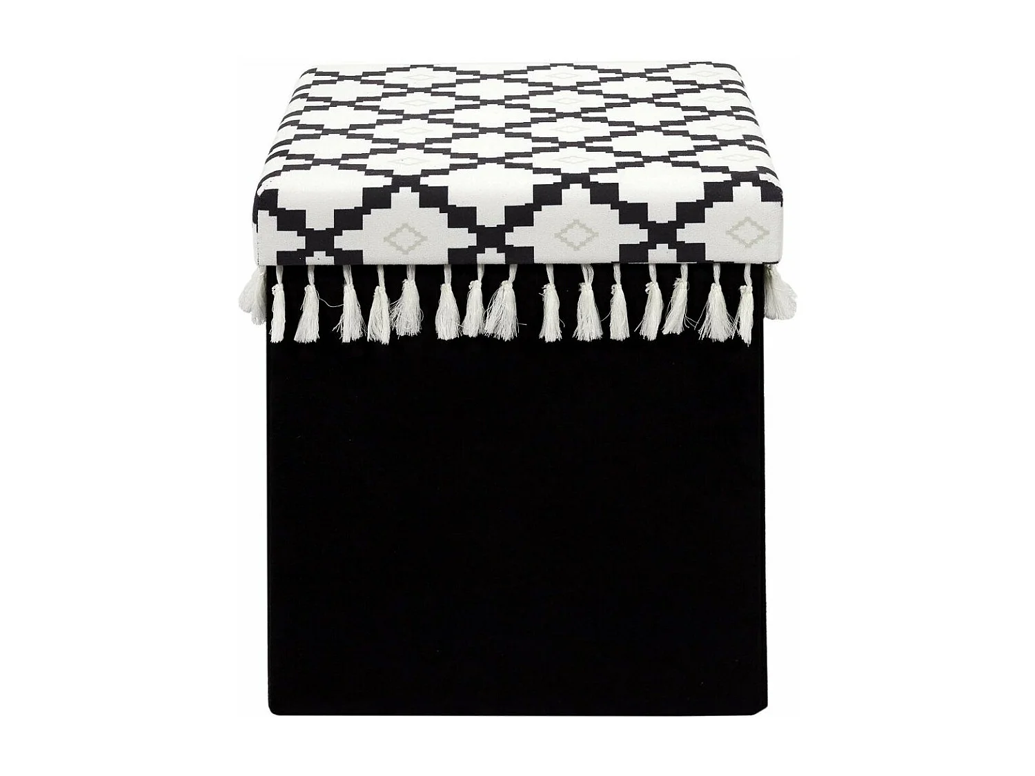 Pouf Pliable & Coffre "Mirage" 38cm Noir & Blanc