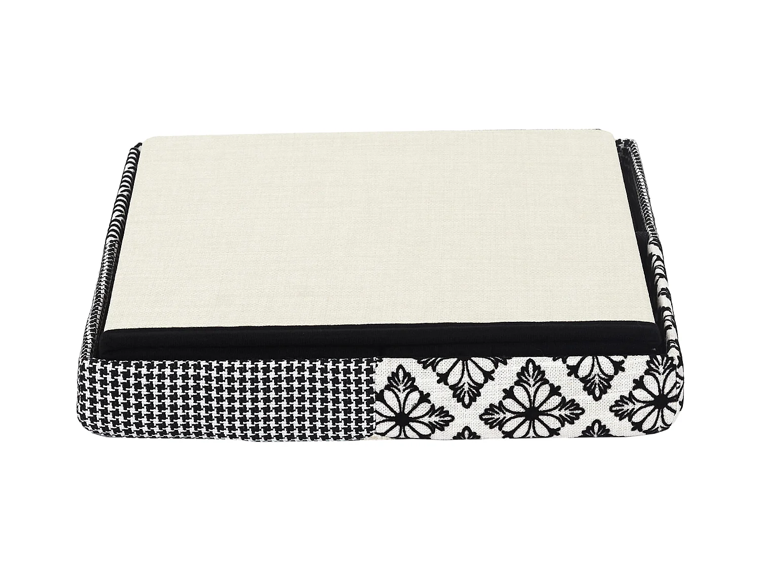 Coffre Pouf Pliable Patchwork Gris