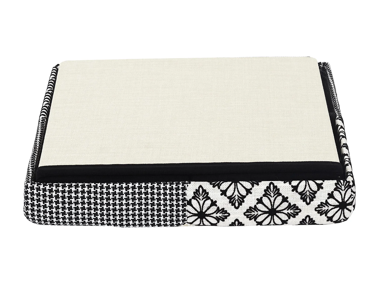 Coffre Pouf Pliable Patchwork Gris