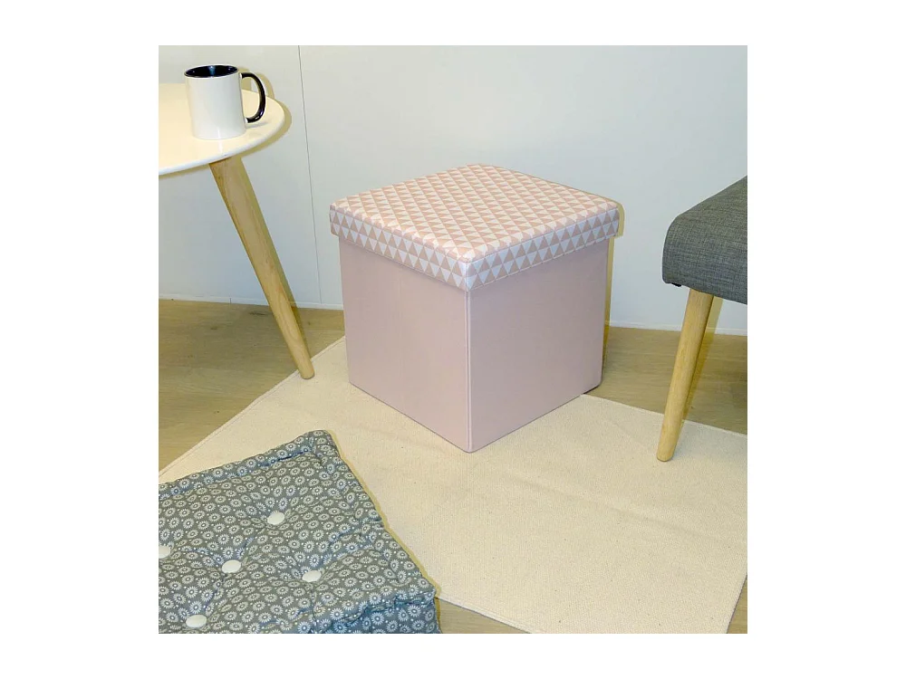 Pouf coffre carré pliable scandinave