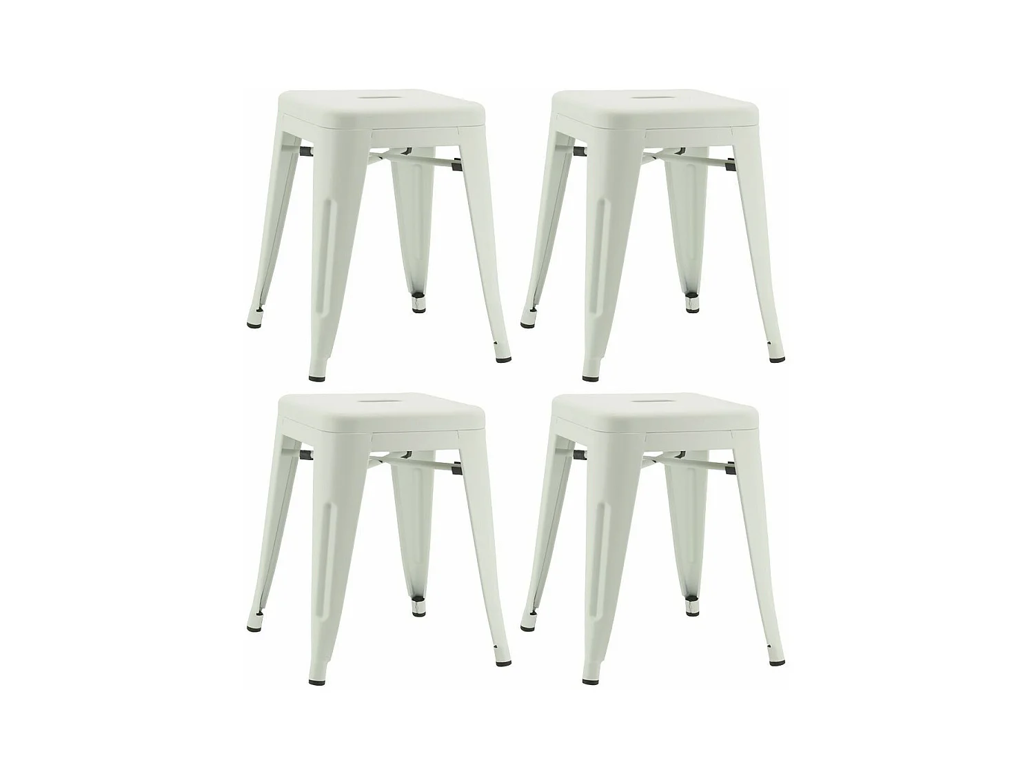 Tabouret industriel en métal laqué (Lot de 4)