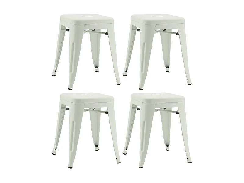 Tabouret industriel en métal laqué (Lot de 4)