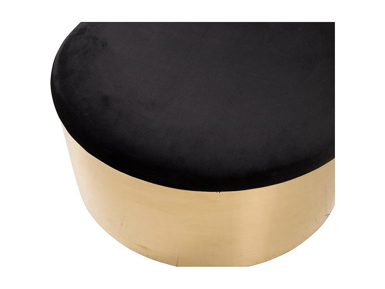 Pouf Rond Design "Puff" 75cm Noir & Or