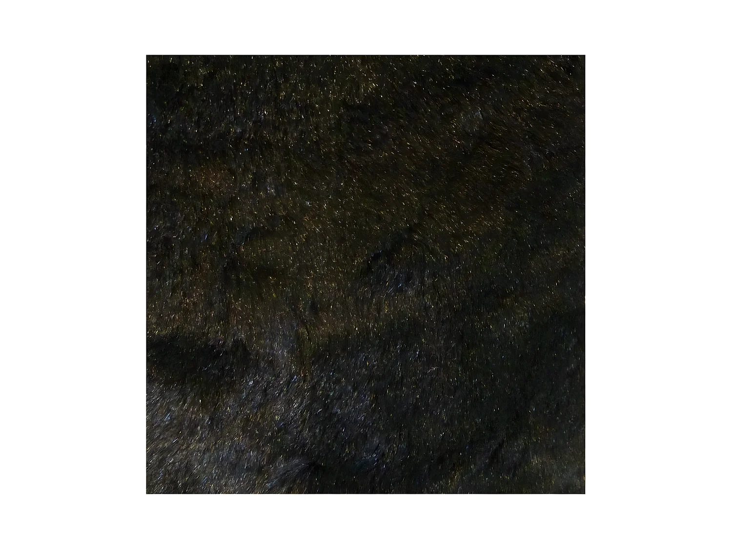 Pouf trépied imitation fourrure noire