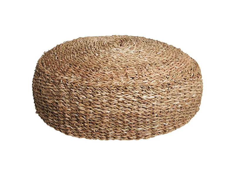 Pouf rond en jonc de mer