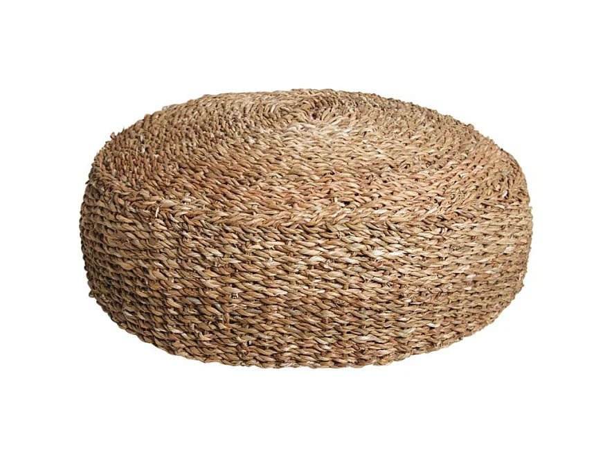 Pouf rond en jonc de mer