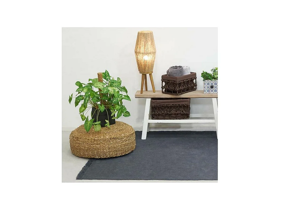 Pouf rond en jonc de mer