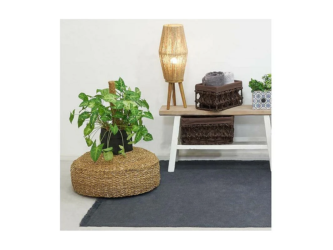 Pouf rond en jonc de mer