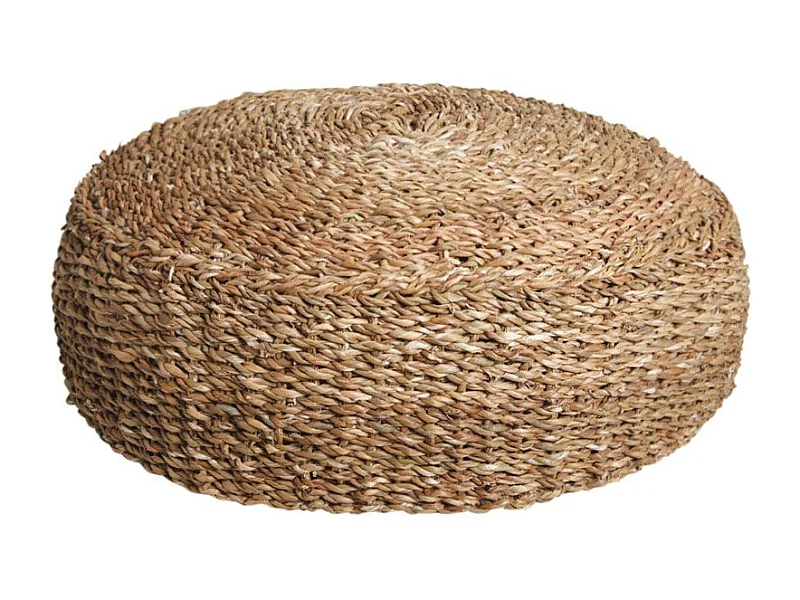 Pouf rond en jonc de mer