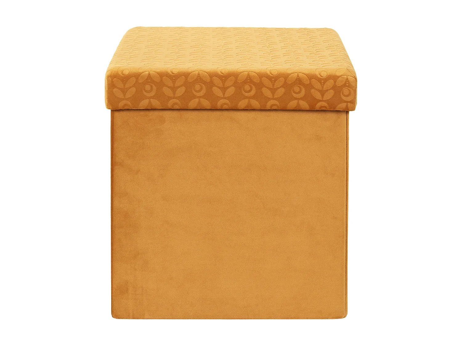 Coffre Pouf Pliable Retro Moutarde Jaune