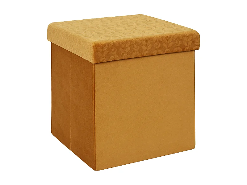 Coffre Pouf Pliable Retro Moutarde Jaune