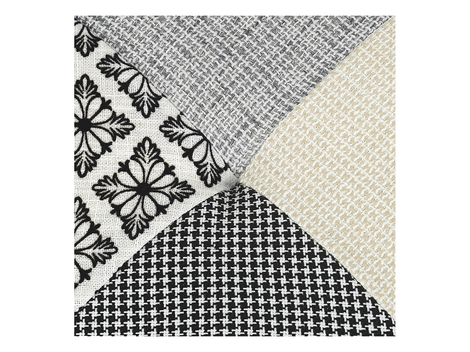 Pouf Rond Patchwork Gris Gris, Multicolore