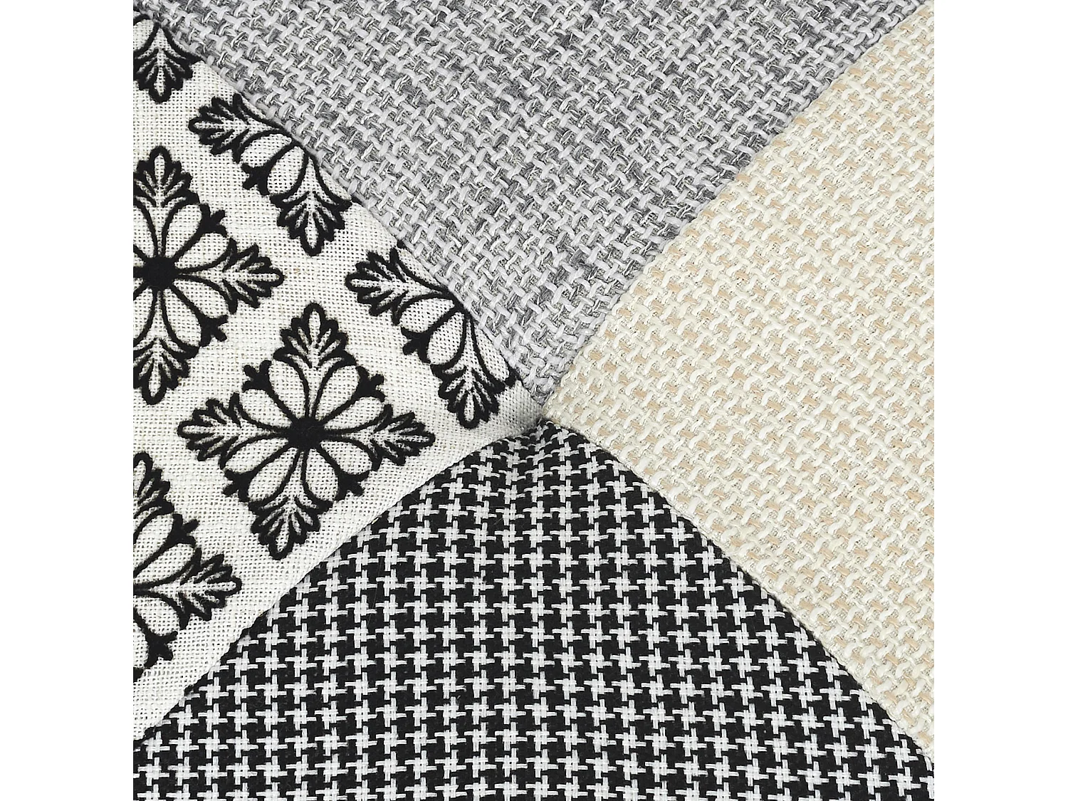 Pouf Rond Patchwork Gris Gris, Multicolore