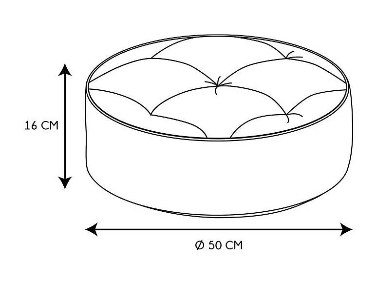 Pouf Rond Patchwork Gris Gris, Multicolore