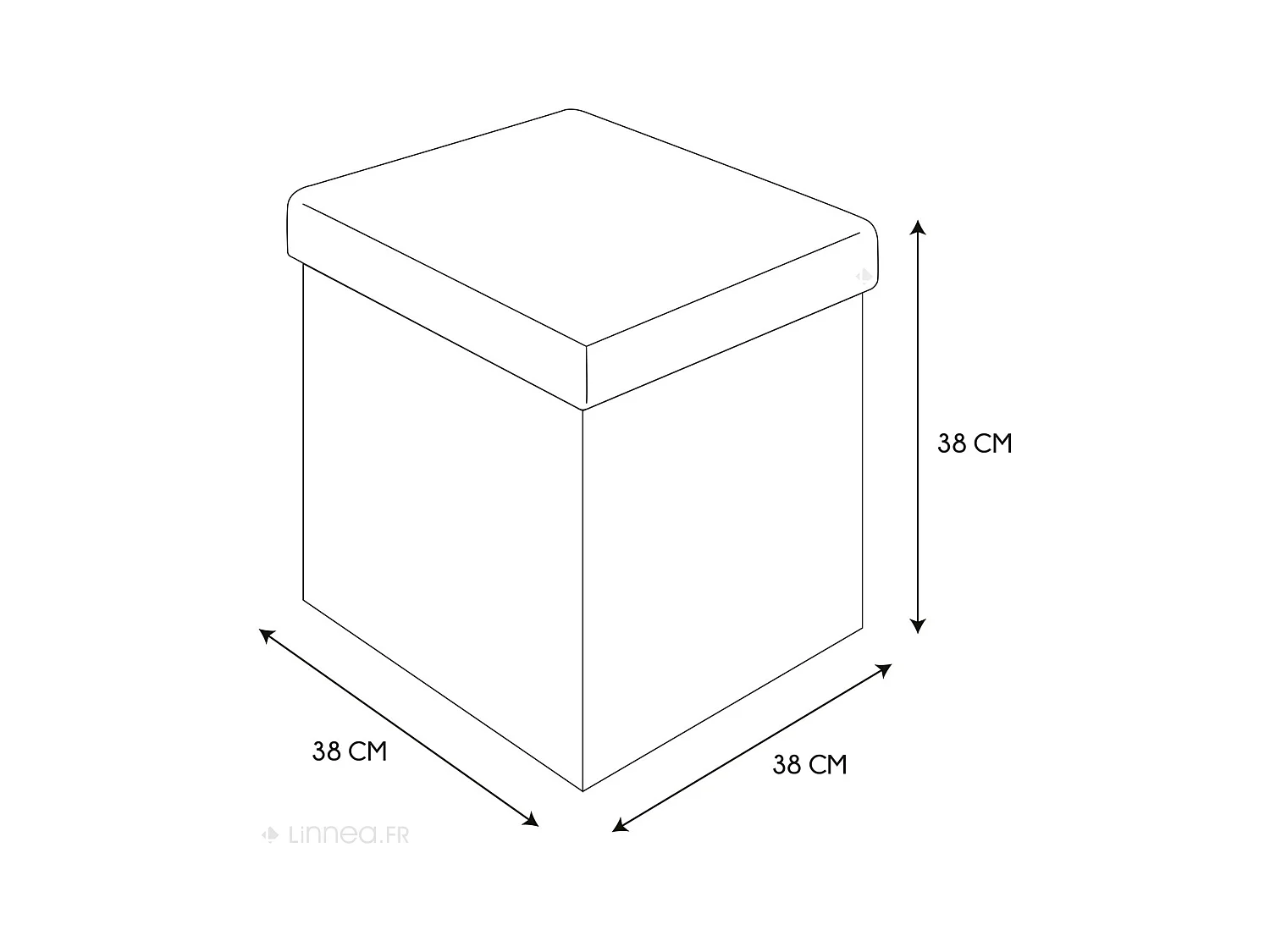 Coffre Pouf Pliable Pu Blanc Blanc