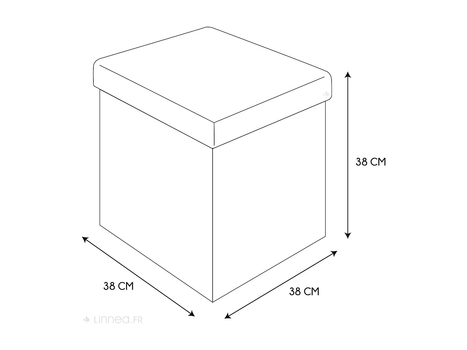 Coffre Pouf Pliable Pu Blanc Blanc