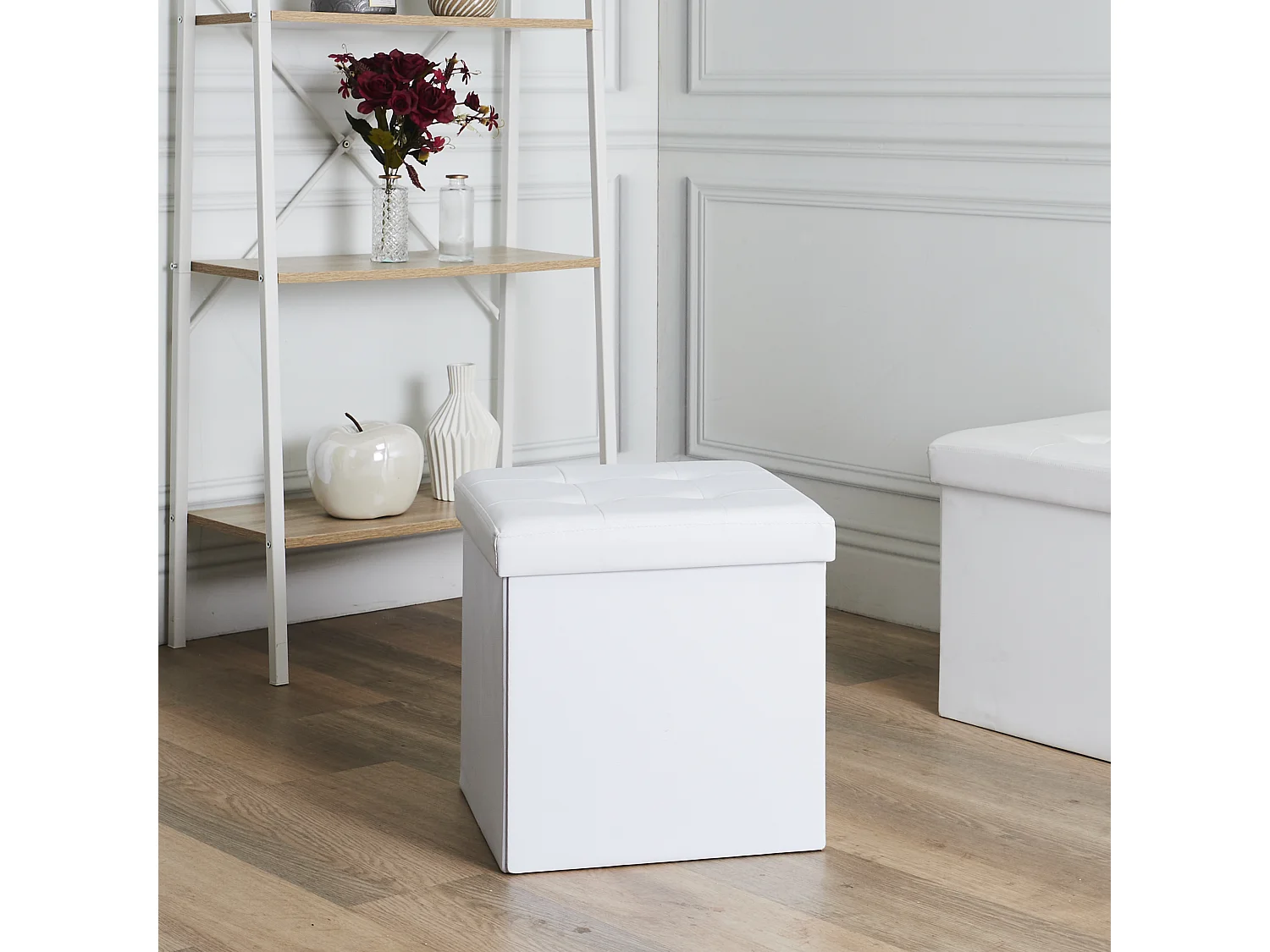 Hocker Koffer faltbar PU gepolsterte Sitzfläche