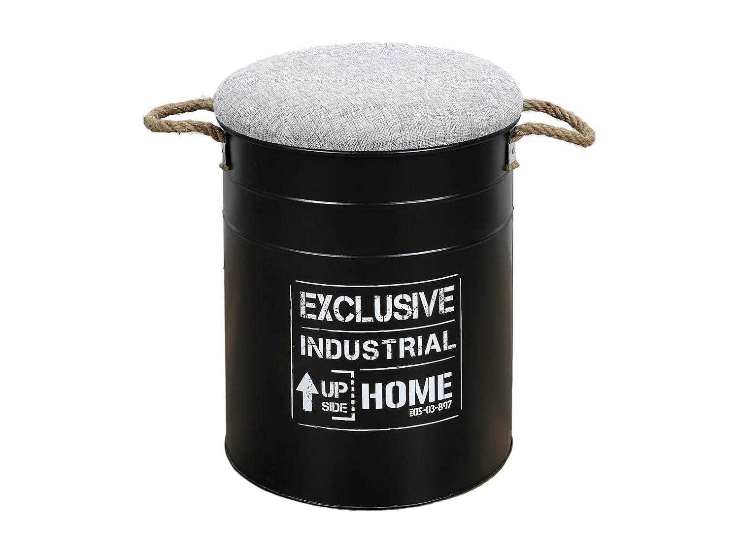 Lot de 2 Poufs Gigognes "Baril Dock" 44cm Noir