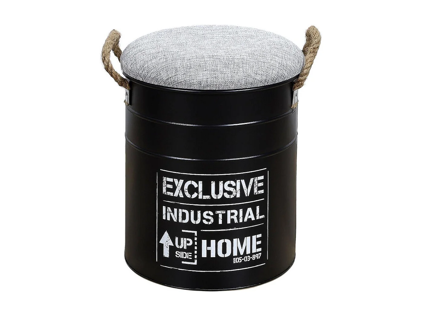 Lot de 2 Poufs Gigognes "Baril Dock" 44cm Noir