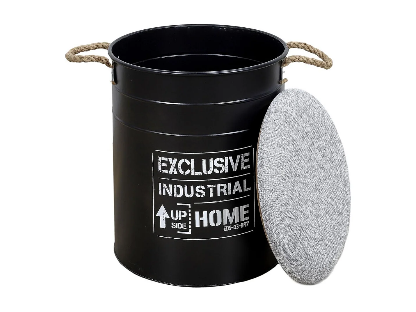 Lot de 2 Poufs Gigognes "Baril Dock" 44cm Noir