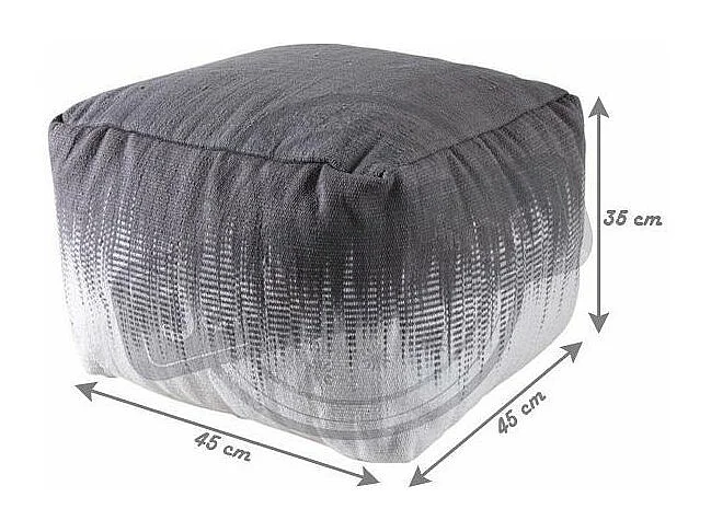 Pouf carré en coton plumes