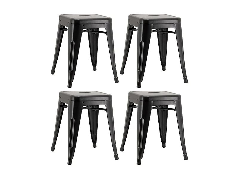 Tabouret industriel en métal laqué (Lot de 4)