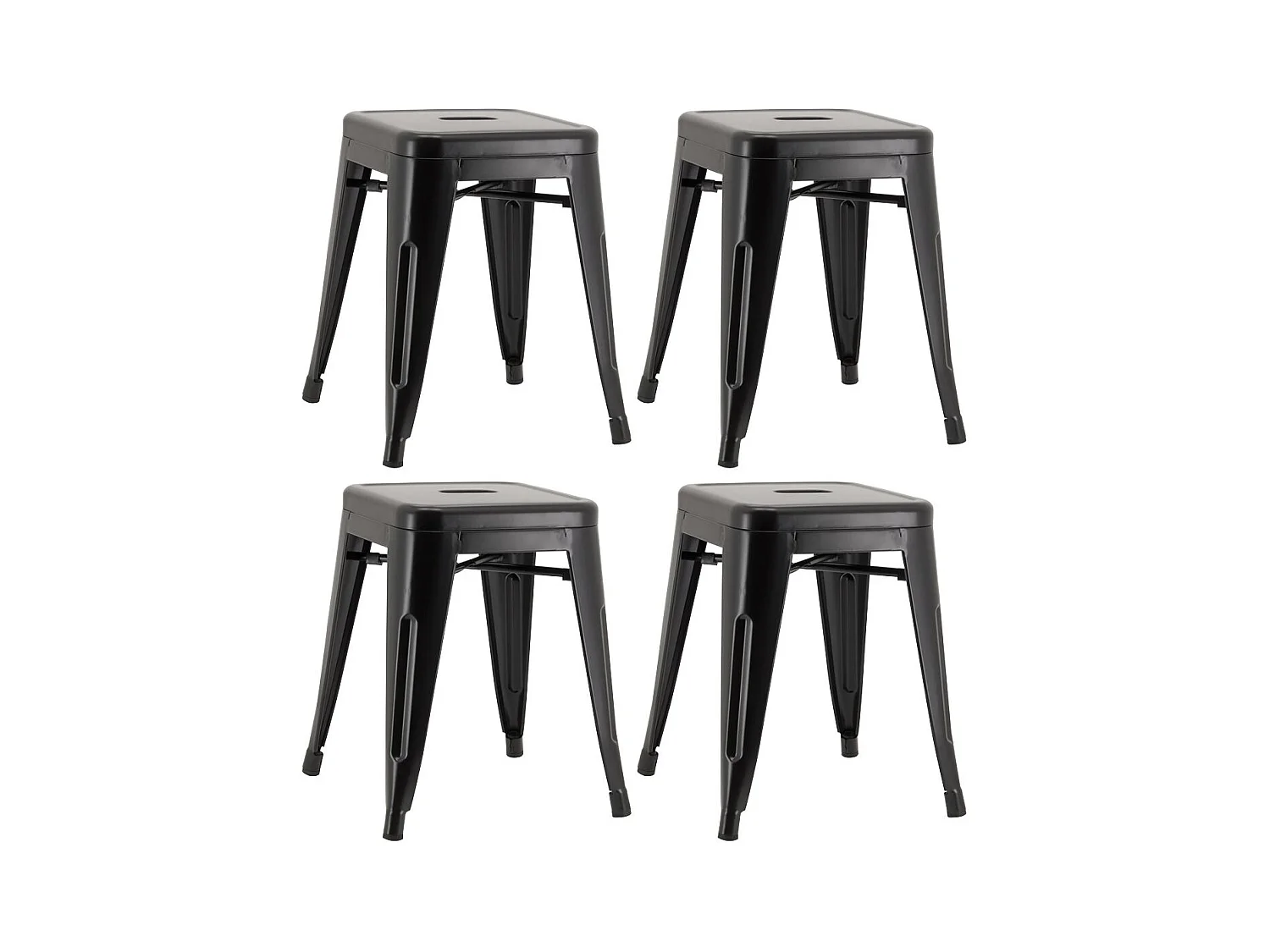 Tabouret industriel en métal laqué (Lot de 4)