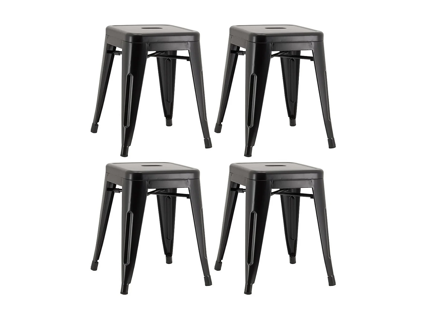 Industriehocker aus lackiertem Metall (4er-Pack)