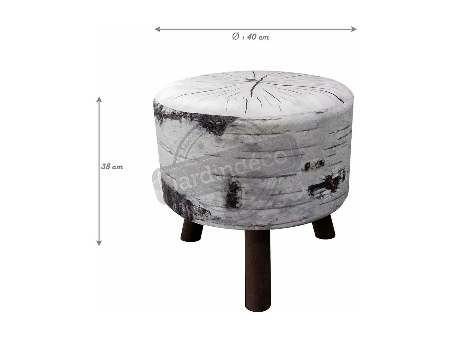 Puff de troncos de abedul de imitación