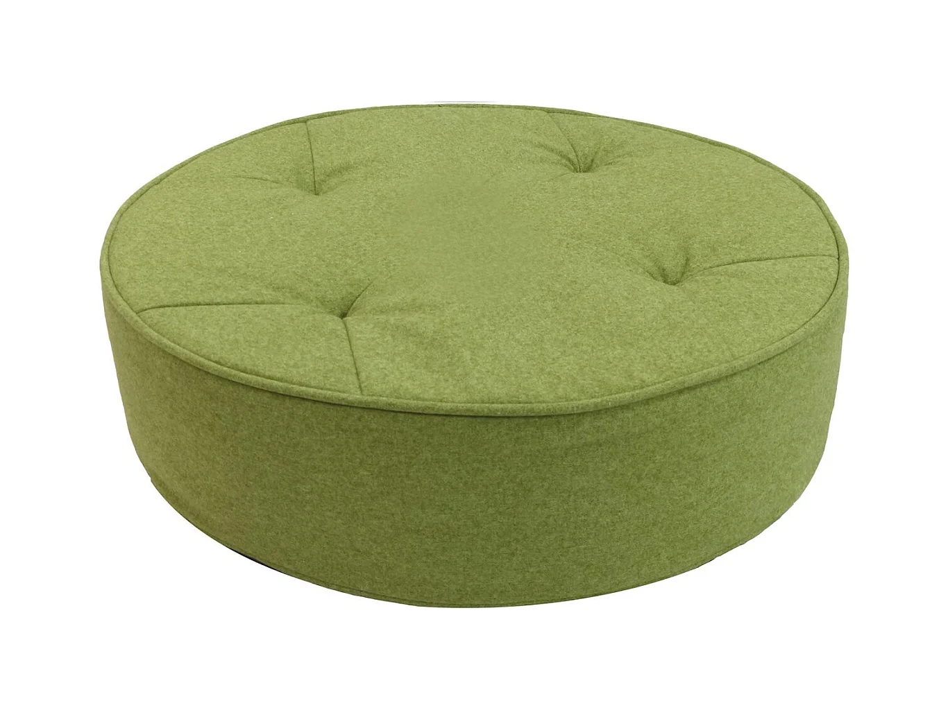 Pouf de sol en toile effet feutrine 4 points Vert