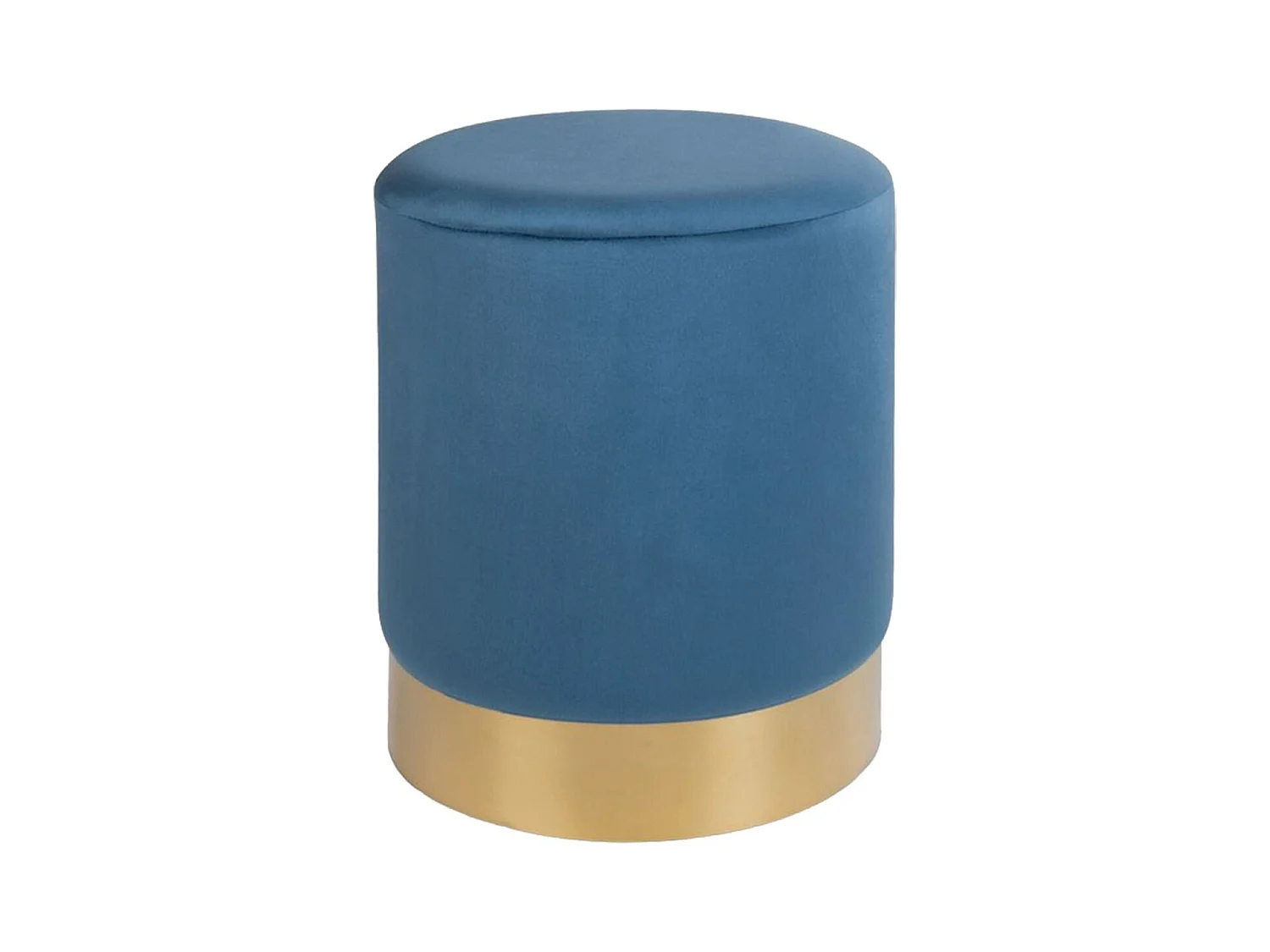 Pouf en velours et métal doré